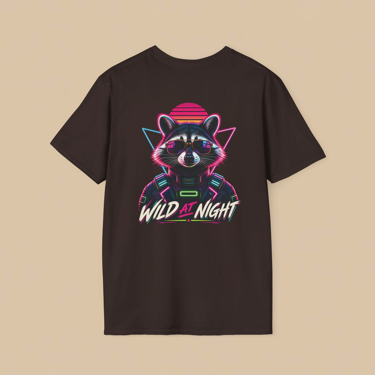 Wild at Night Raccoon Crewneck Tee
