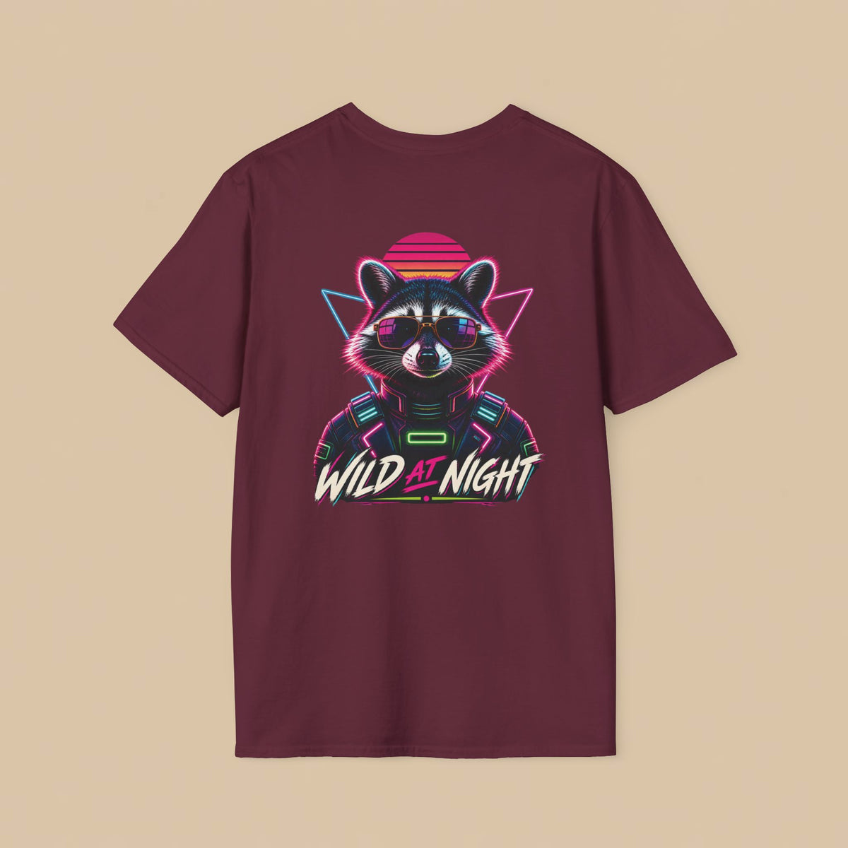 Wild at Night Raccoon Crewneck Tee