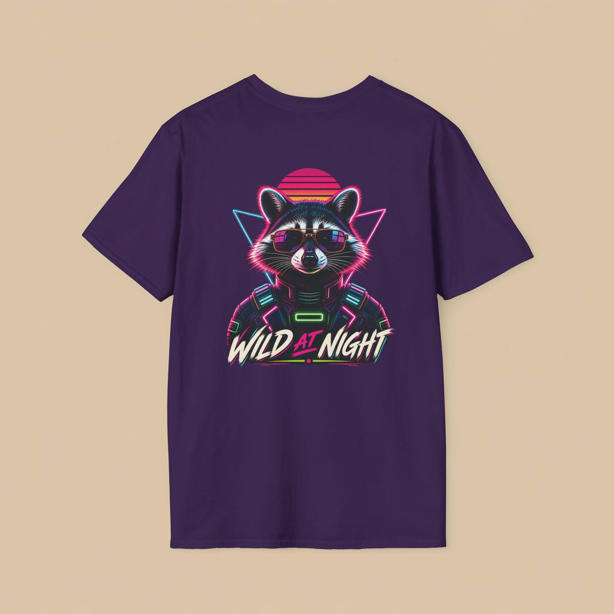 Wild at Night Raccoon Crewneck Tee