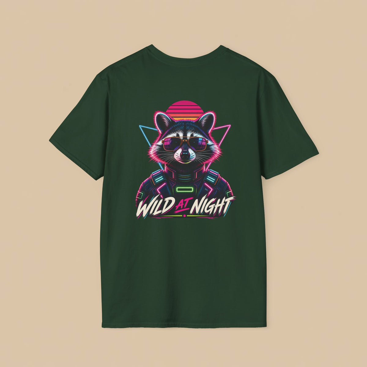 Wild at Night Raccoon Crewneck Tee