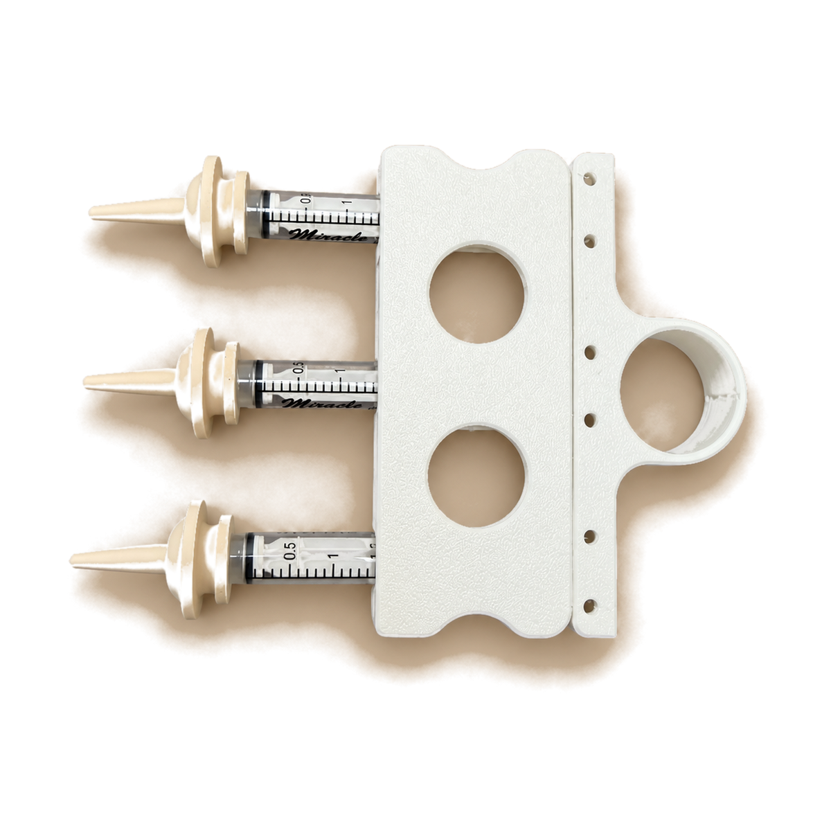 Triple Squirrel Feeder holding three 3 mL syringes